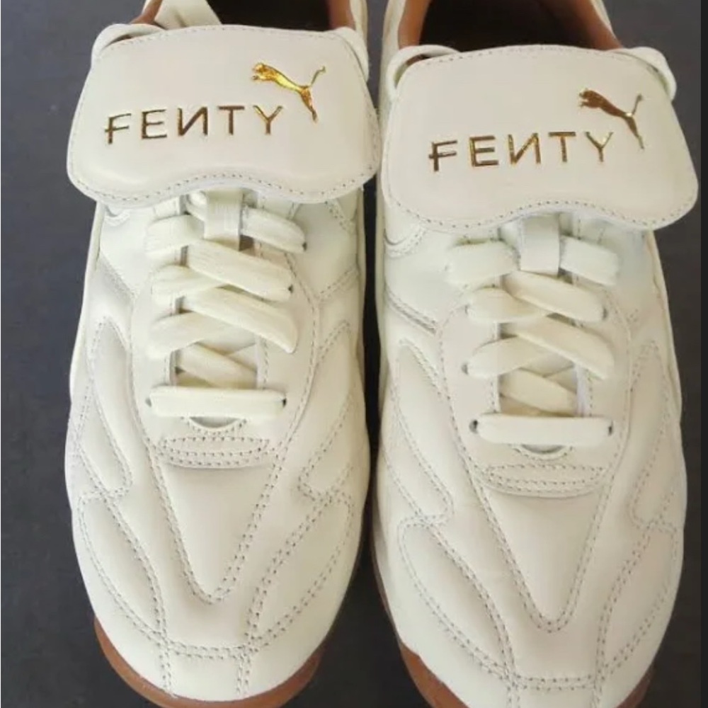 Puma Fenty White and Gold Sneakers